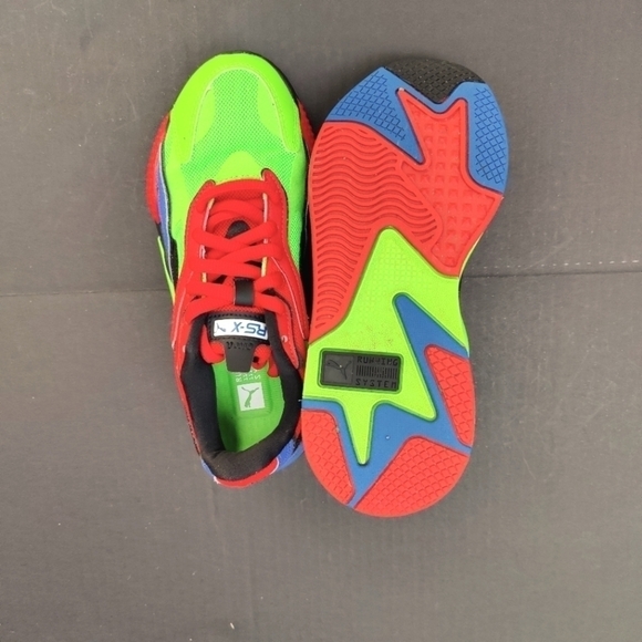 Puma Boys RS X3 Size 7C Tailored Green Red Blue Running Youth Sneakers Size 5.5C - Picture 7 of 8